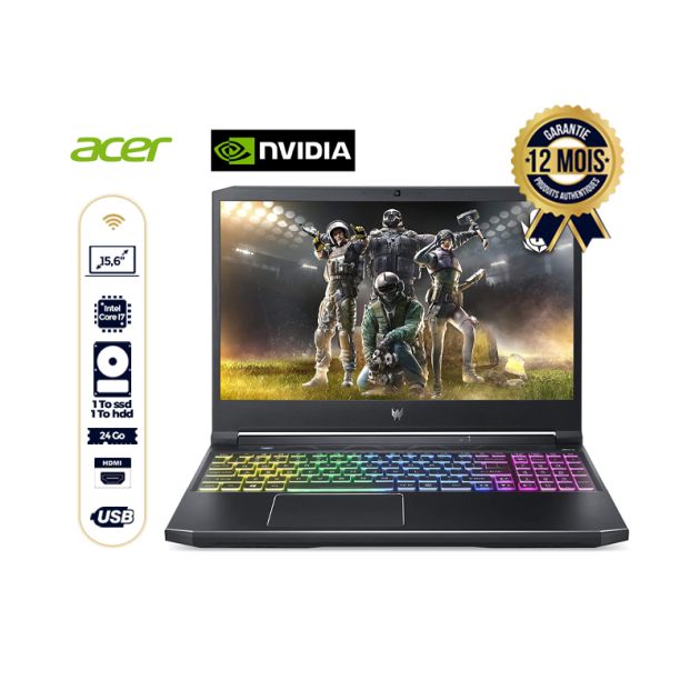 Acer Predator Helios 300 15 6 39 39 Intel Core i7 11800H 1Tb SSD 1Tb HDD 24Gb RAM NVIDIA Rtx3060 6Gb Windows 10 Home Livré Entre 3 5 Jours - Garantie 12 mois