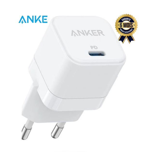 Boitier de Chargeur USB C Anker Ultra Compact Portable avec Recharge Rapide 20 Watts - Garantie 6 mois