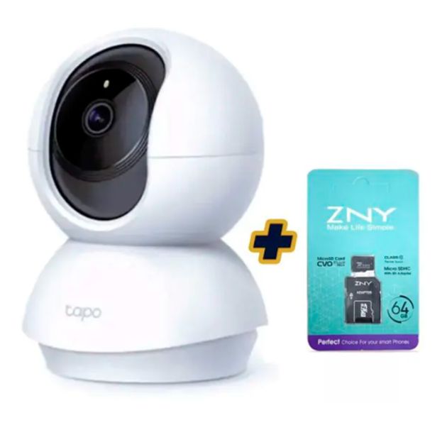 Caméra de Sécurité Domestique WiFi TP-Link Tapo C200 Carte Mémoire Zny de 64Go Offerte