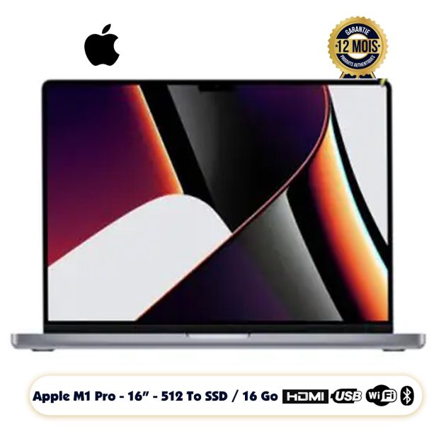 2021 16 Inch MacBook Pro Apple M1 Pro 10 Core Gpu16 Core - Garantie 6 mois